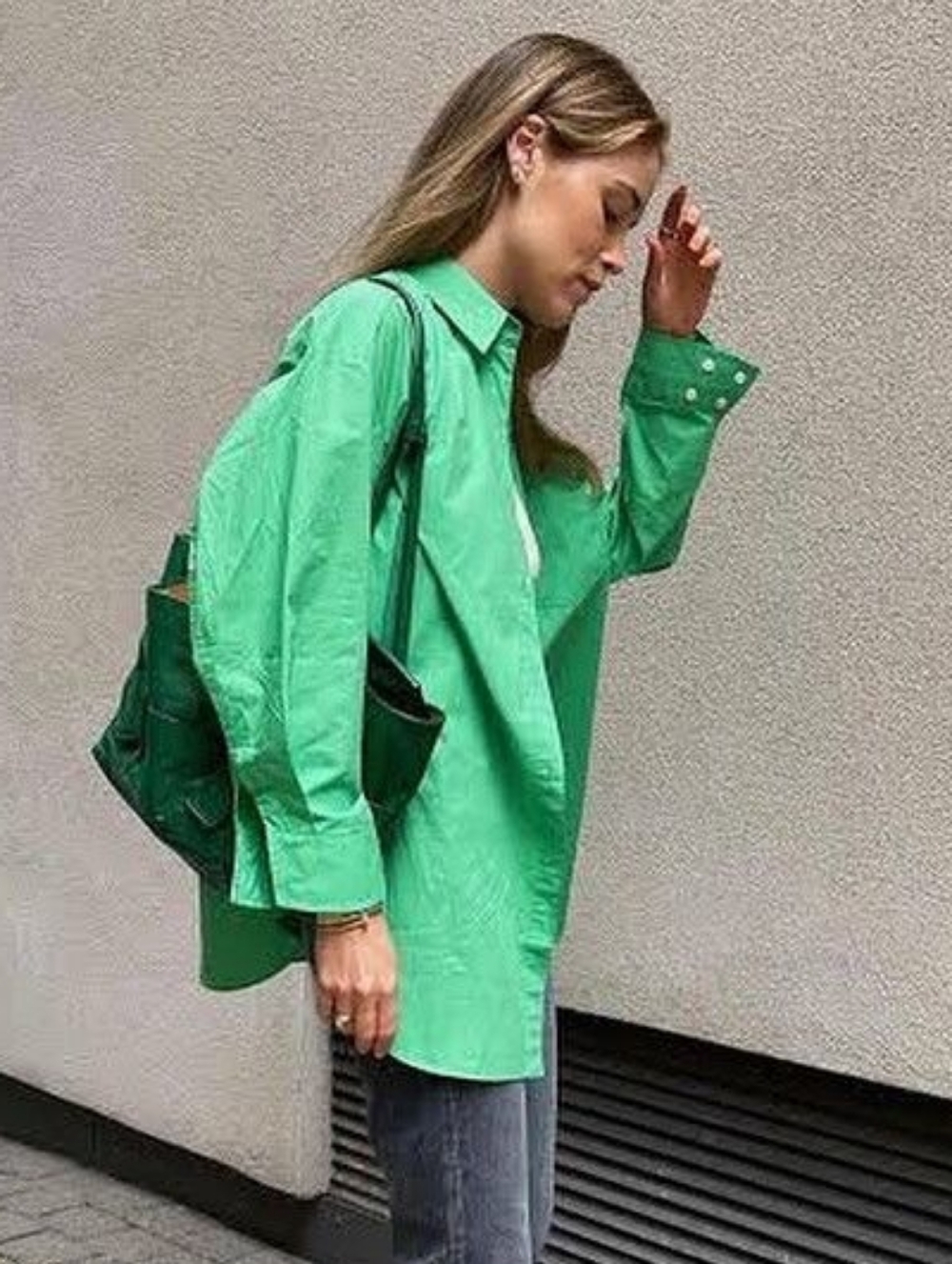 Frankie Shop Melody Kelly Green Collared Button-Up M/L